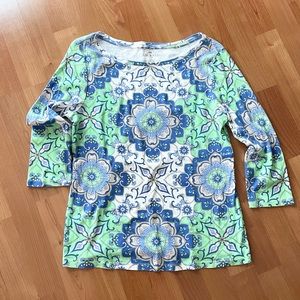 Talbots 3/4 Sleeve Floral Top